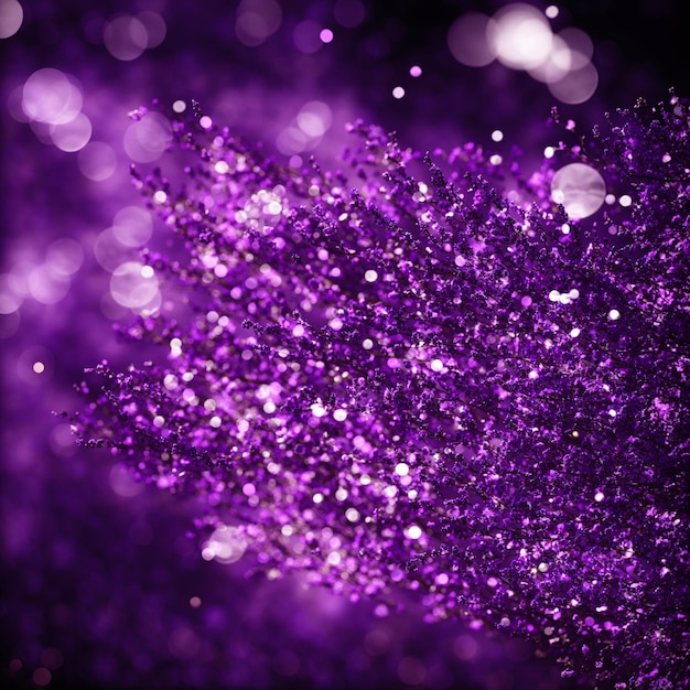 Glitter purple and black bokeh