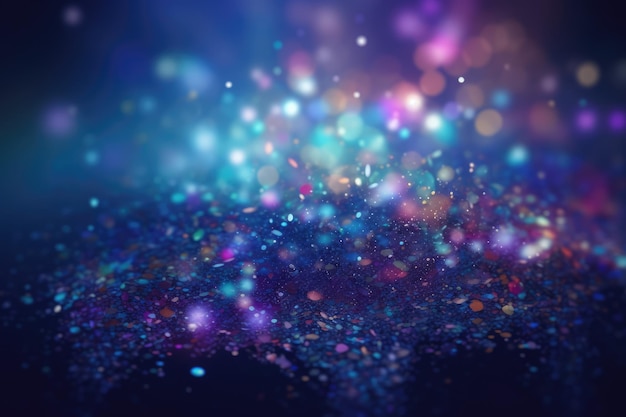 Glitter silver purple blue lights abstract background generative ai