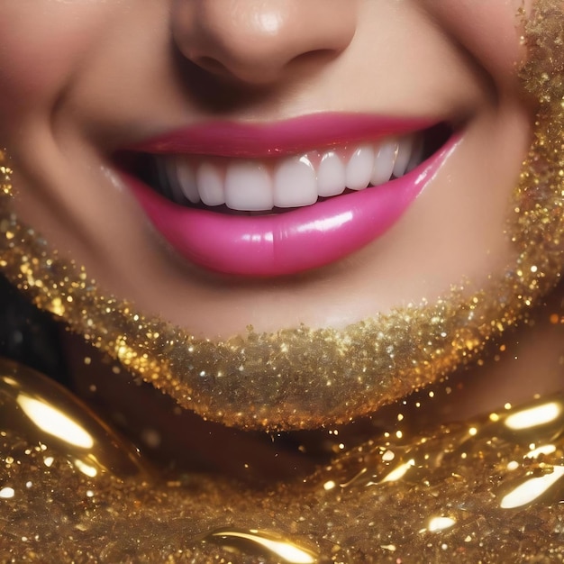 Foto glitter sorriso liquido uso super realistico nei vostri progetti di sfondo