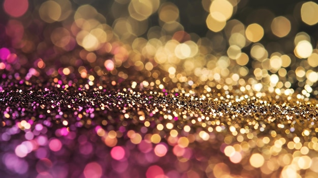 Glitter texture of pink and gold background selective focus Generative AI