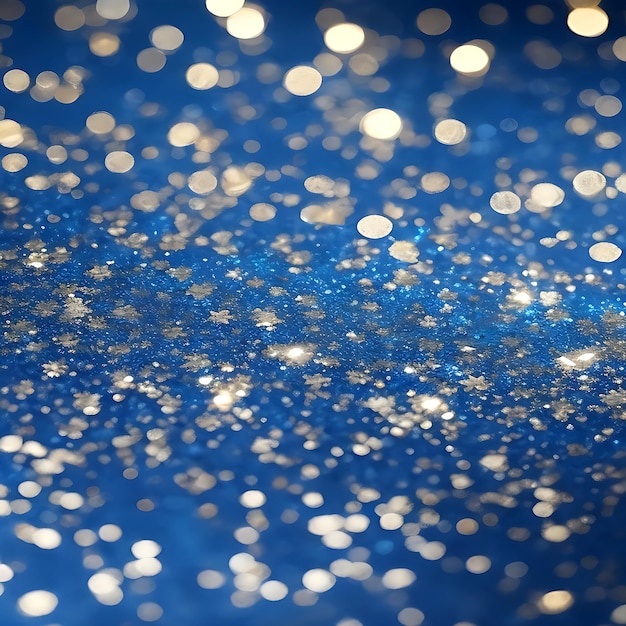 glitter vintage lights background gold silver blue and black defocused ai generated