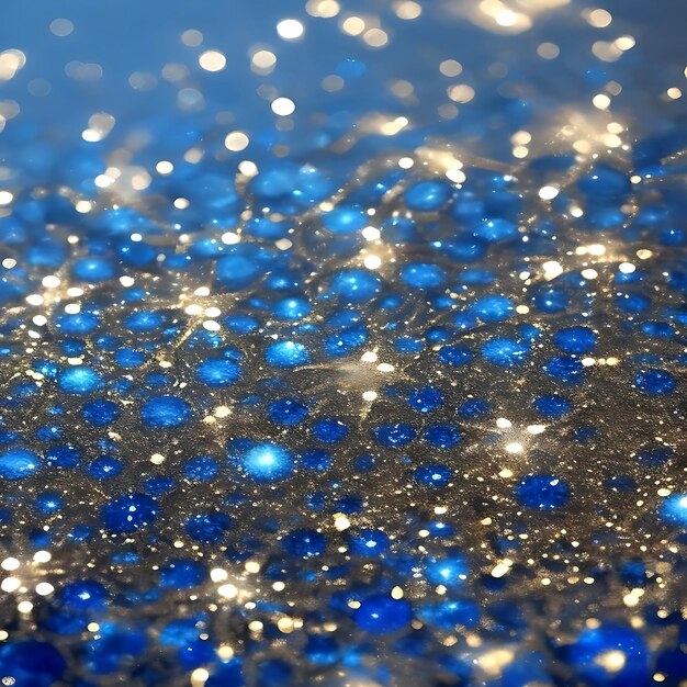 glitter vintage lights background gold silver blue and black defocused ai generated