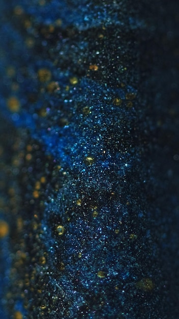 Glitter vloeibare textuur sprankelende verfstroom blauw