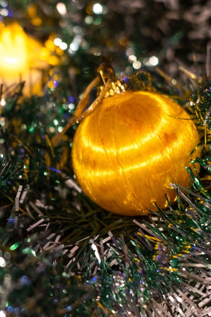 Glittering christmas balls on christmas background