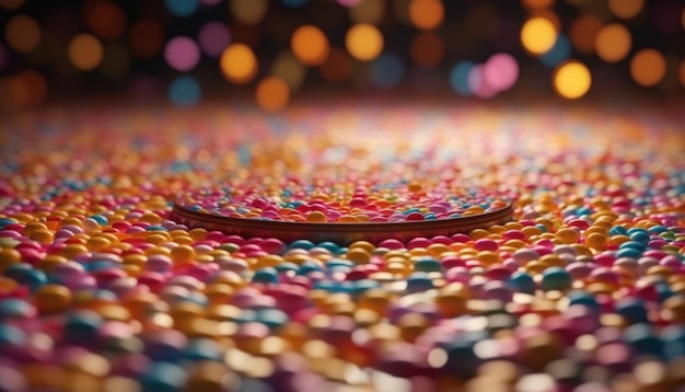 Glittering confetti illuminates fun birthday celebration indoors generated by AI