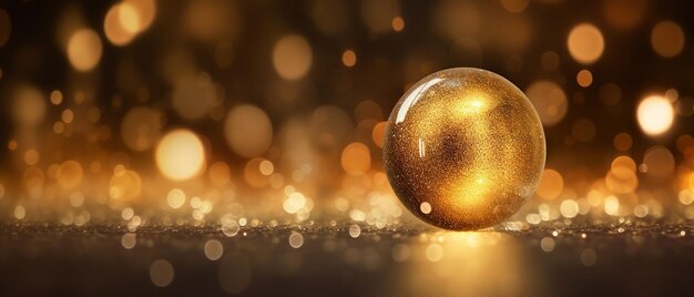 Photo glittering globe golden glass ball