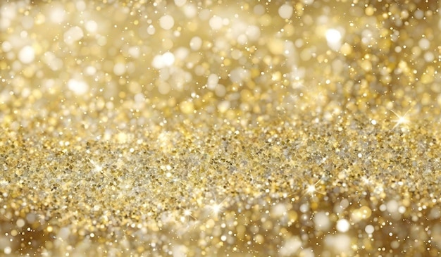 Glittering Gold Particles Glamour Christmas Abstract Background