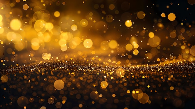 Glittering golden background with bokeh effect Festive elegant abstract texture Ideal for celebrations and luxury designs Highquality image generated by AI