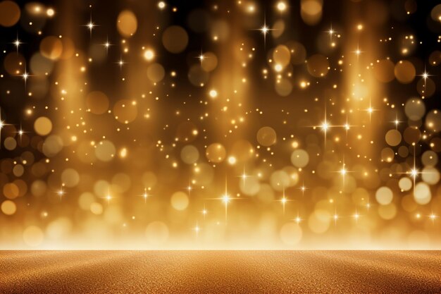 Photo glittering golden lights spectacle
