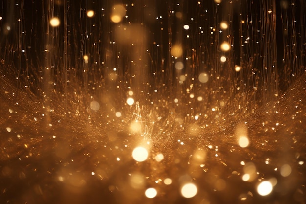 Photo glittering golden lights spectacle