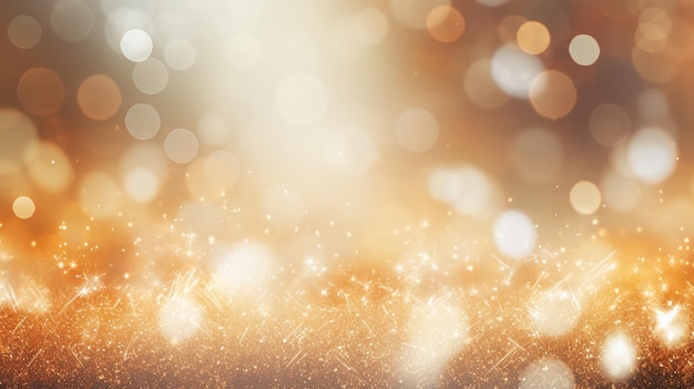 Glittering Light Abstract Christmas Background with Shimmering Awards and Snowflakes AI Generated