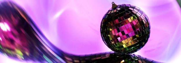 Glittering mirror DISCO PARTY BALLS banner Entertainment disco or music show background night club