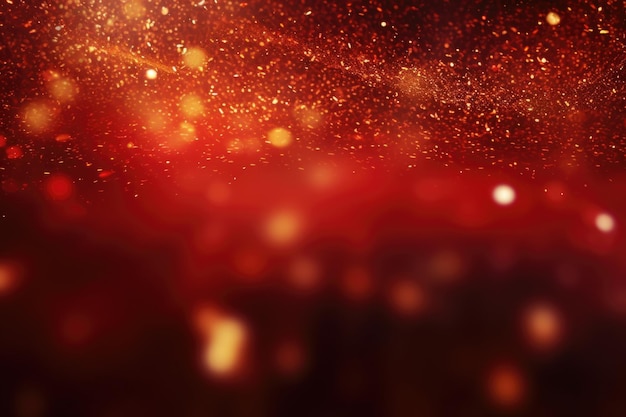 Glittering red and gold abstract background with depth