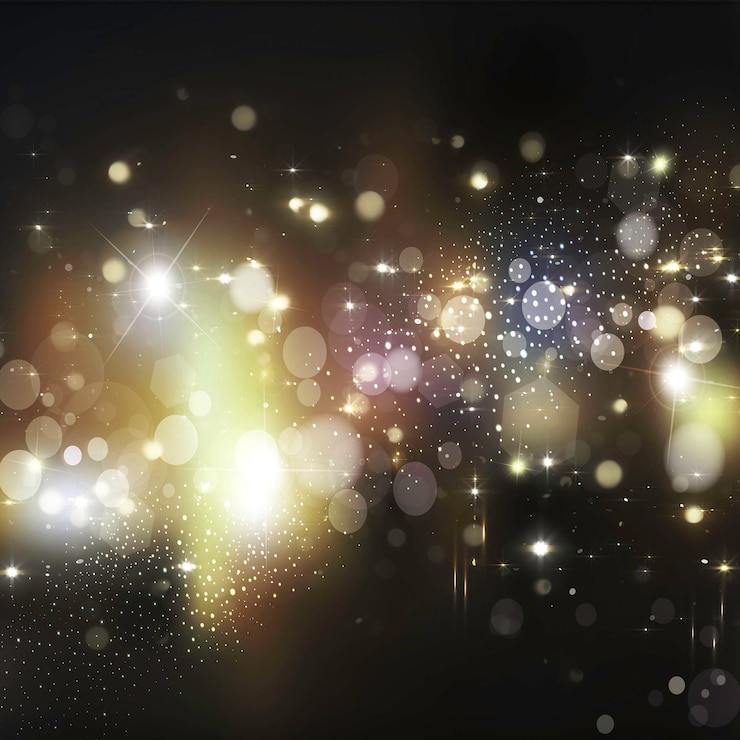 Photo 빛나는 반짝이 흐리게 bokeh 조명 추상적인 배경