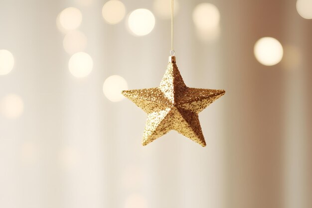 a glittering star shaped ornament symbolizing hope and wishes for the New Year