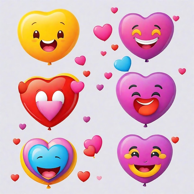 Photo glittering stars of love emojis that bring the colorful magic of romance to life
