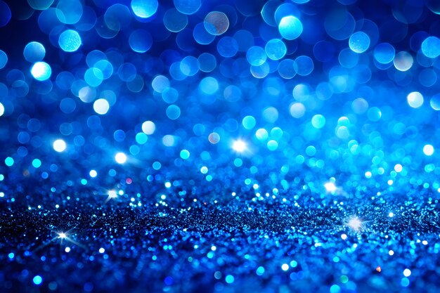 Glittery Dark Blue Backdrop Adorned With Bokeh Lights