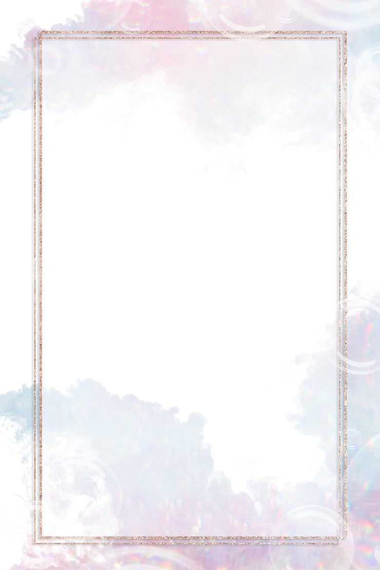 Photo glittery rectangle frame on a pastel soap bubble background design element