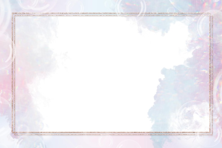 Photo glittery rectangle frame on a pastel soap bubble background design element