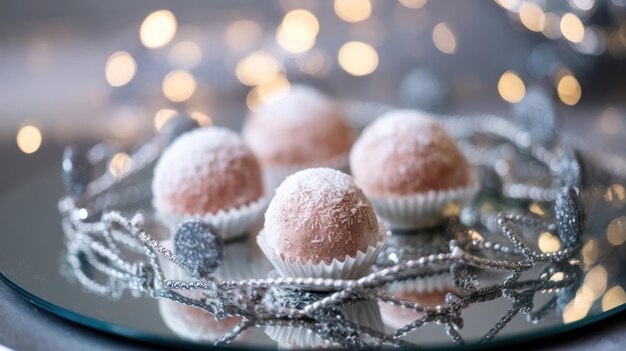 glittery winter decorations with lights