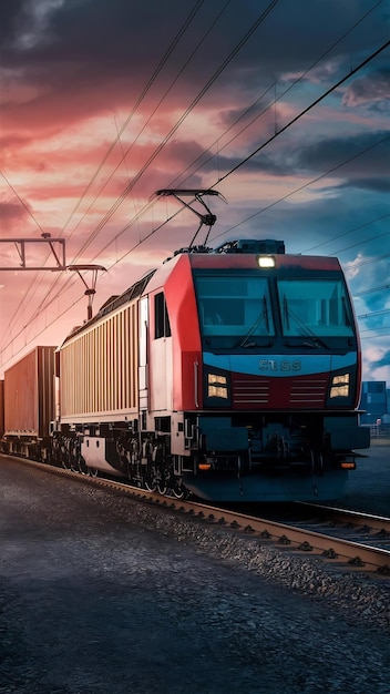 Global business of container cargo freight train for logistic import export business logistics con