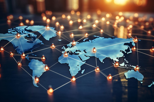 ネットワークのグローバルなビジネス構造 分析とデータ交換 顧客接続 採用