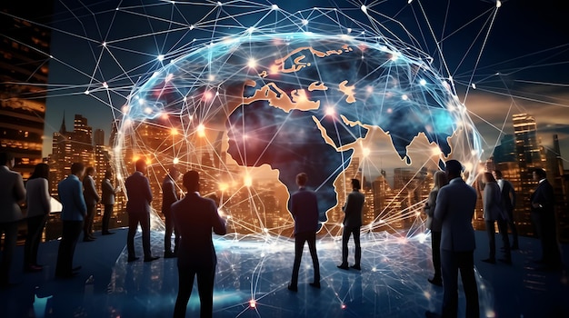 네트워킹의 글로벌 비즈니스 구조 분석 및 데이터 교환 고객 연결