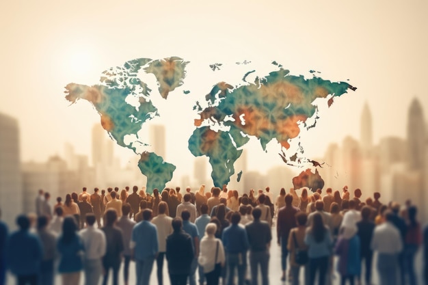 Premium AI Image  Global Business World Cartography Globalization 