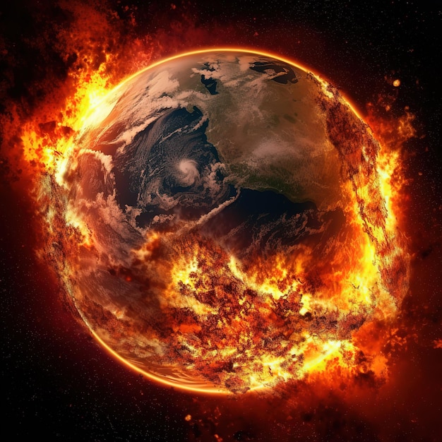Иллюстрация концепции глобальной катастрофы Эти элементы изображения предоставлены НАСА
