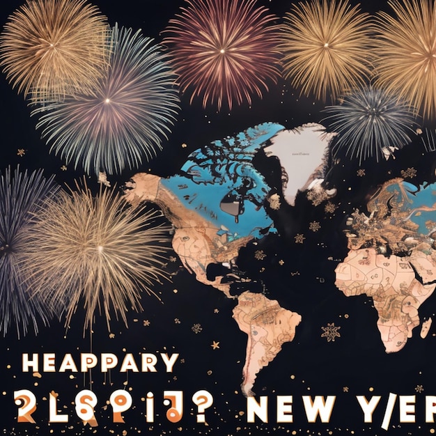 Photo a global celebration happy new year happy new yer 2024