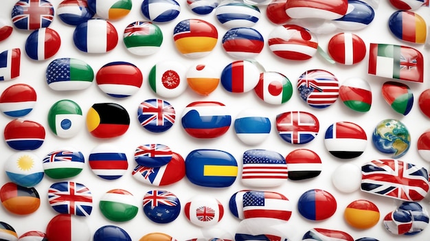 Фото Глобальная коммуникация раскрыла речевые пузырьки и флаги по всей земле