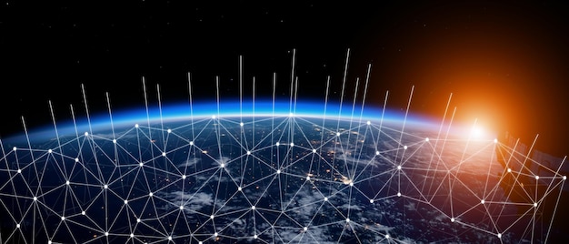 グローバル接続ワイヤレス接続の世界で最高ベストプラネットビジネスインターネットのアイデア