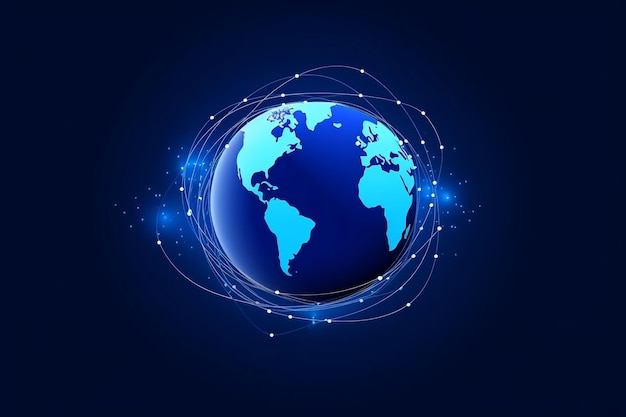 Global Connection Concept Design Logo for Communication Generative AI
