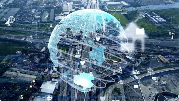 Global connection and internet network modernization in smart city