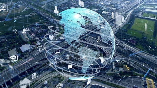 Global connection and internet network modernization in smart city