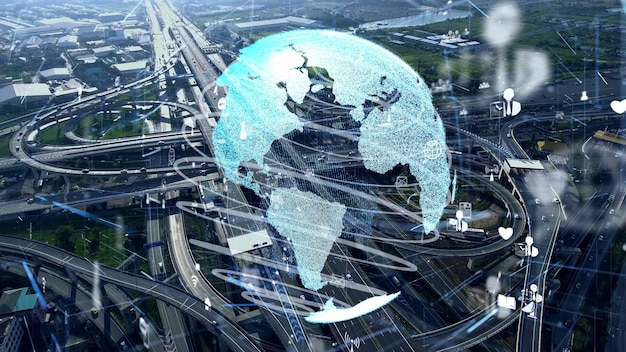 Global connection and internet network modernization in smart city