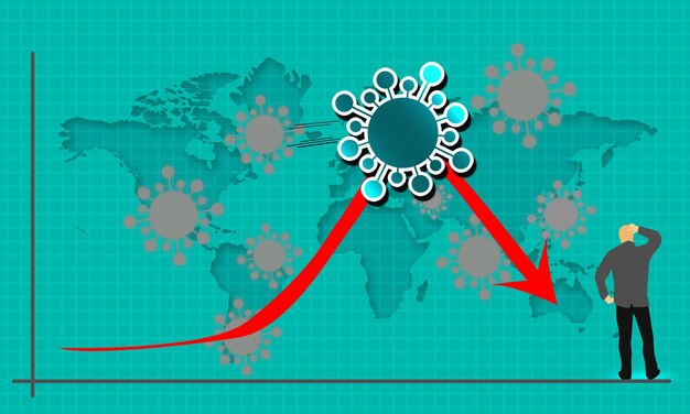 Foto recessione economica e finanziaria globale causata dall'epidemia di coronavirus