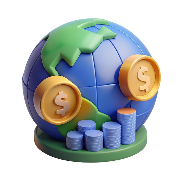 global economy finance 3d illustration