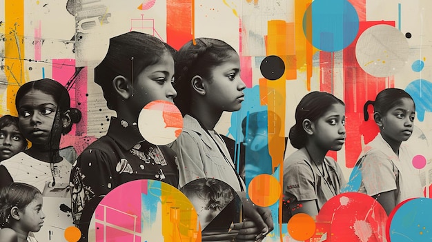 Foto global education unity art collage (global onderwijs eenheid kunstcollage)