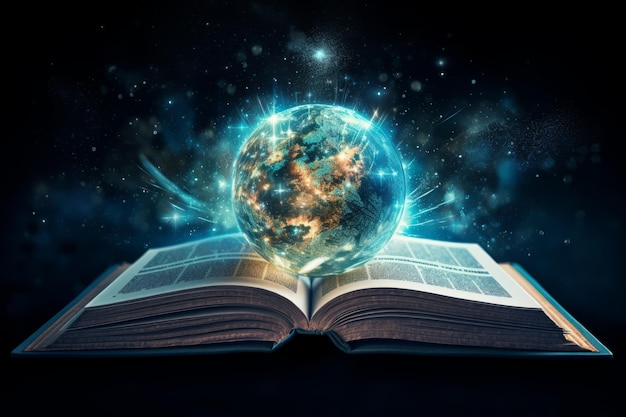 Photo the global encyclopedia an aigenerated illustration unveiling the worlds knowledge