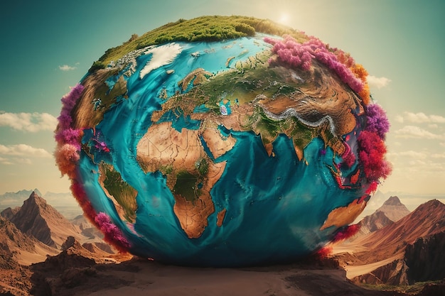 Global globalization world map environmental concservation concept