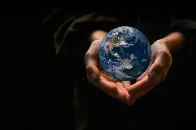 Global Health Solidarity Hands Holding Earth Globe