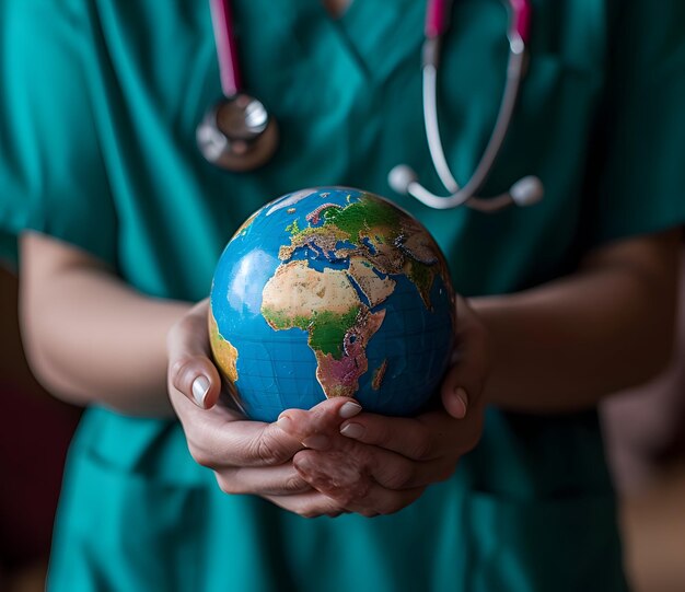 Foto attenzione sanitaria globale sulla base della giornata mondiale della salute