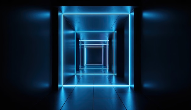 Стиль глобального освещения Темно-голубая рамка с яркими тенями идеально подходит для постеров и веб-дизайна Генеративный ИИ