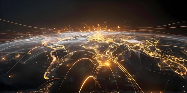 global map showing user network with focus on data autonomy and cybersecurity concept global network data autonomy cybersecurity user mapping privacy protection
