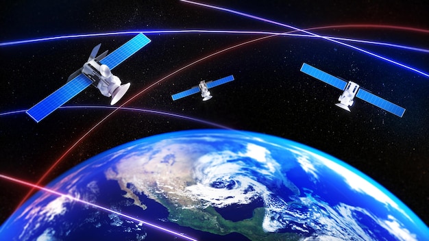 global navigation satellite system gnssgeneral word for satellite navigation systems3d rendering
