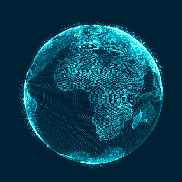 グローバル ネットワーク コンセプト世界地図ポイント グローバル ネットワーク惑星地球 3 D レンダリング