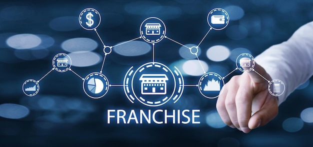 Global network connection Franchise marketing system Business concept