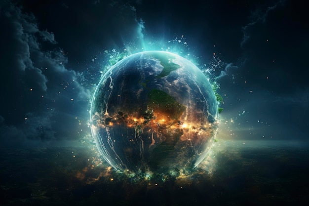 Глобальное сетевое соединение над планетой Земля