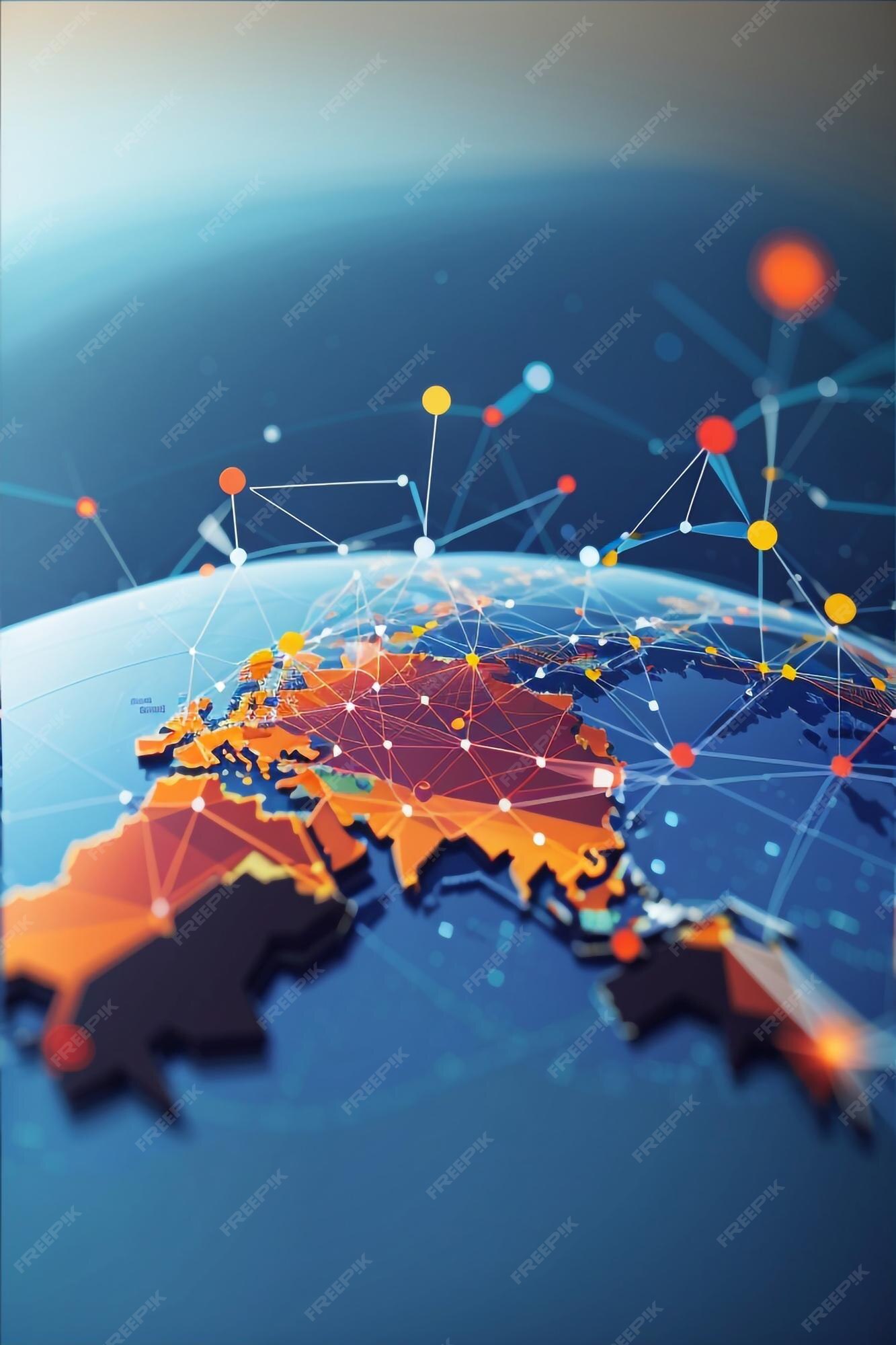 Premium AI Image | Global Network Connection Uniting the World with 